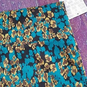 Brown tan mustard turquoise black pencil floral